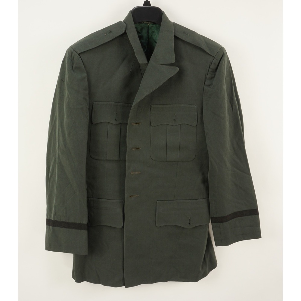 Vintage Naval Sailor Military Coat Green Twill Wool Men's‎ 38R Custom Union Made
